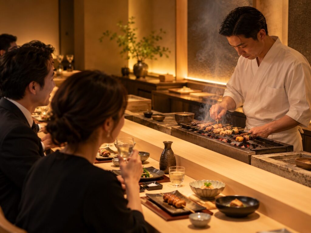 Yakitori Nakamura | A binchotan-grilled omakase course at an eight-seat counter in Toranomon